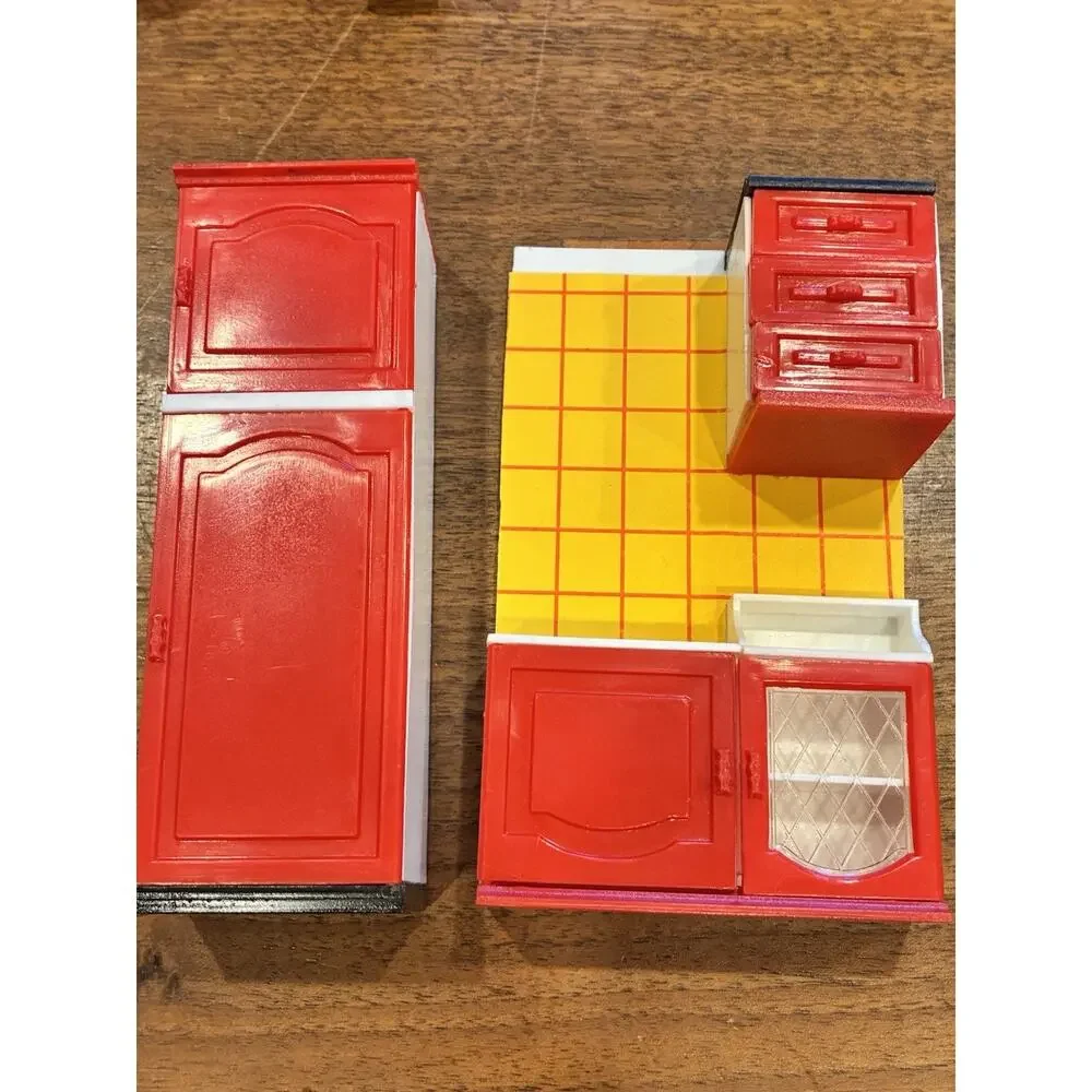 Vintage 50's 60’s dollhouse furniture lot , Marx Lunbys